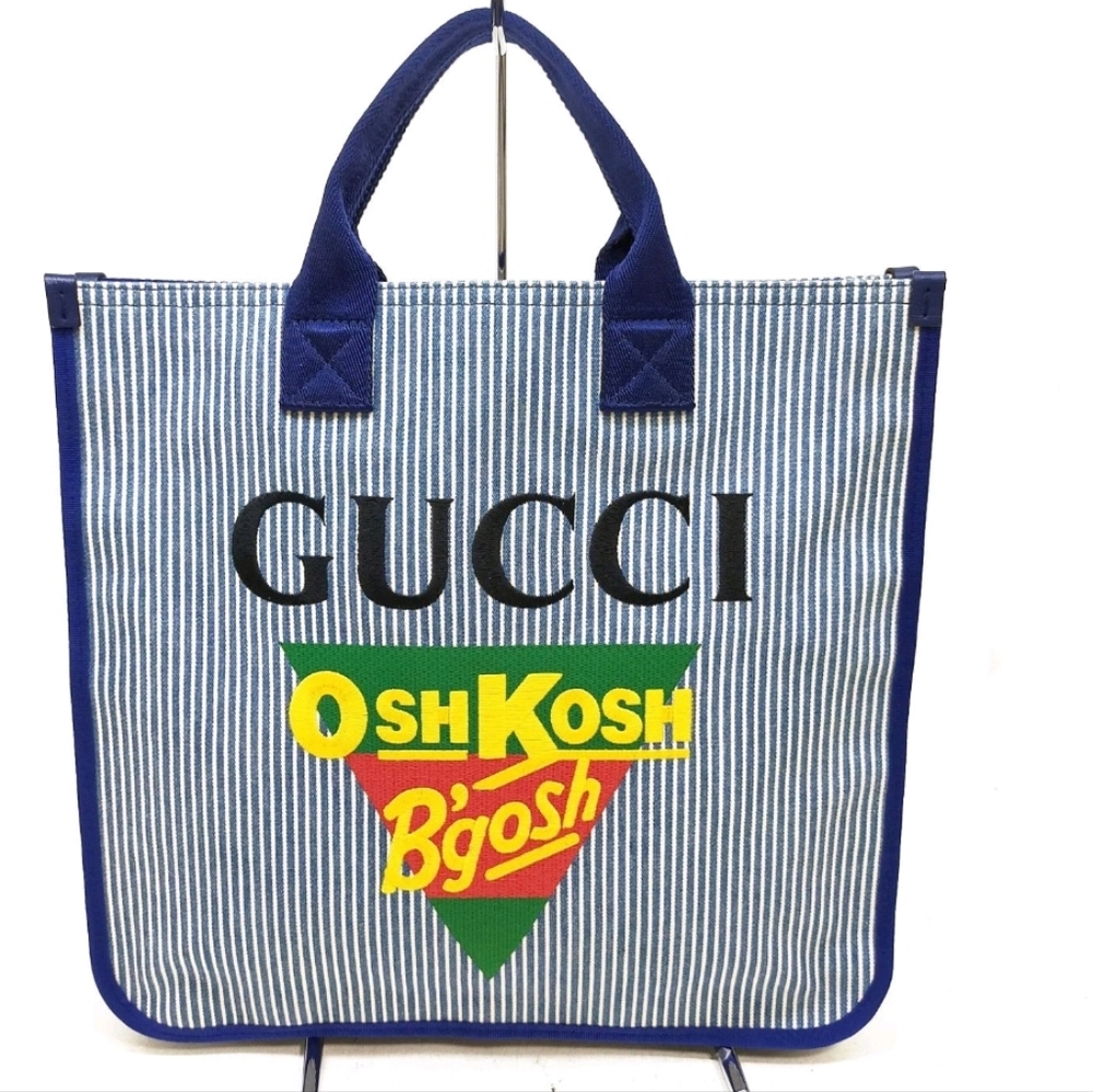 GUCCI OshKosh Tote Blue Striped